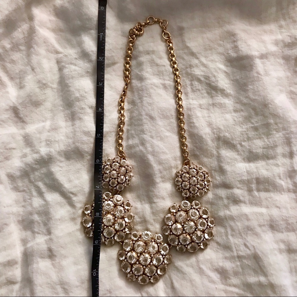 Jcrew Crystal Cluster Gold Statement Necklace - image 6